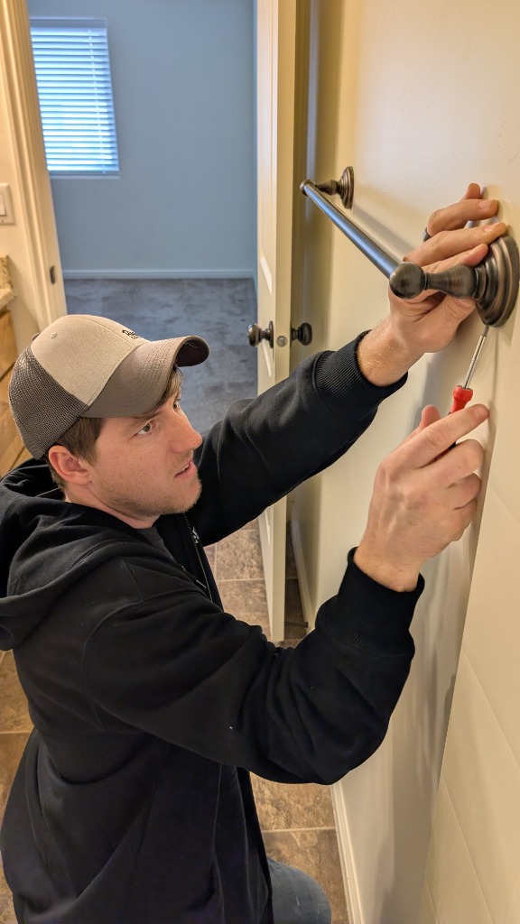 Bathroom towel rack installation