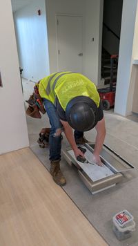 Cabinet assembly in the Haggerty Construction shop