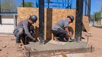 Haggerty Construction pouring a concrete footing for a new scoreboard at the Red Rock Hockey rink in St. George
