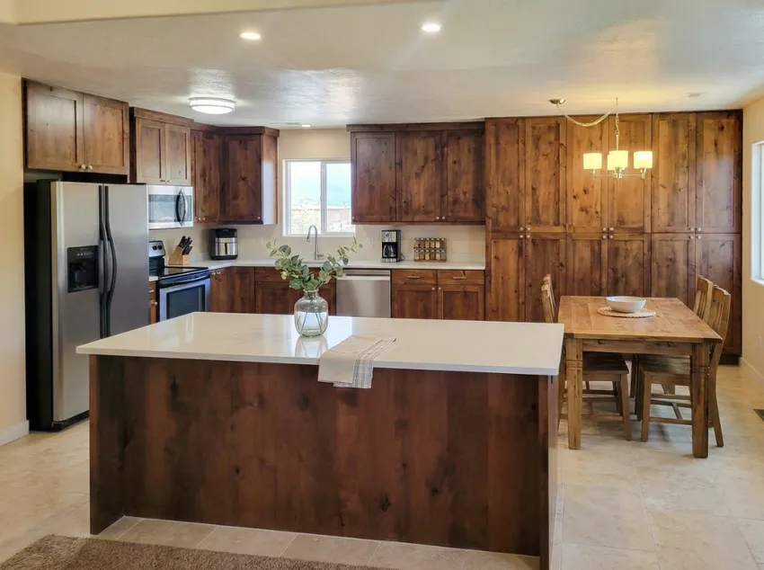 Kitchen island remodel with custom cabinetry