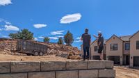 Blake and William Haggerty on a construction site in St. George