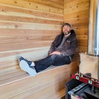 Custom cedar sauna build with wood-fired stove — finished project