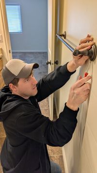Bathroom towel rack installation